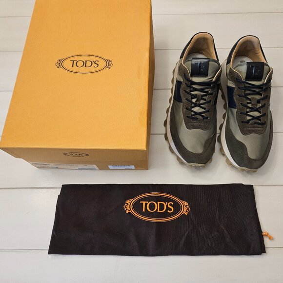 Tod's 1T Leather Trimmed Suede Sneakers - 10 UK/11 US - Picture 2 of 13